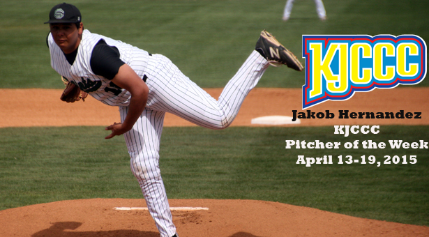 Jakob Hernandez Named KJCCC Pitcher of the Week