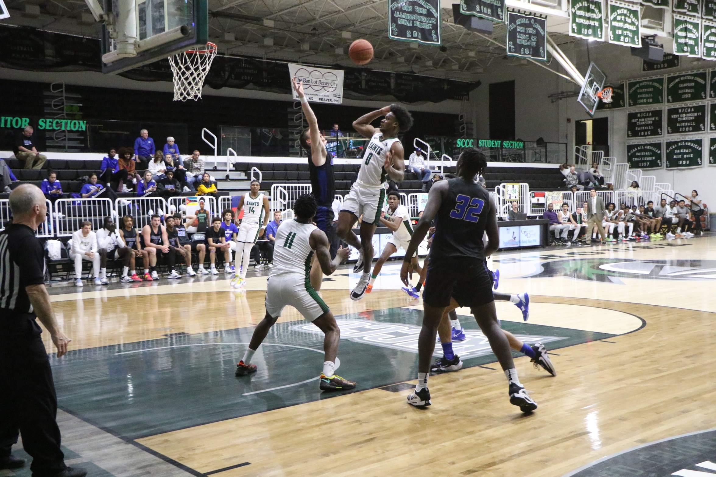 Whitley's double-double leads the Saints to a 71-64 victory over Barton