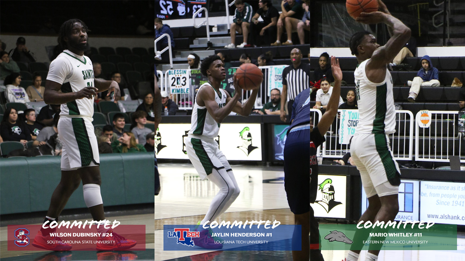 Three Saints make the jump to the NCAA level to continue their basketball careers