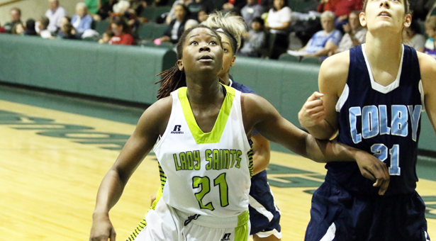 Lady Saints Slam Colby to Finish Jayhawk Runners-Up