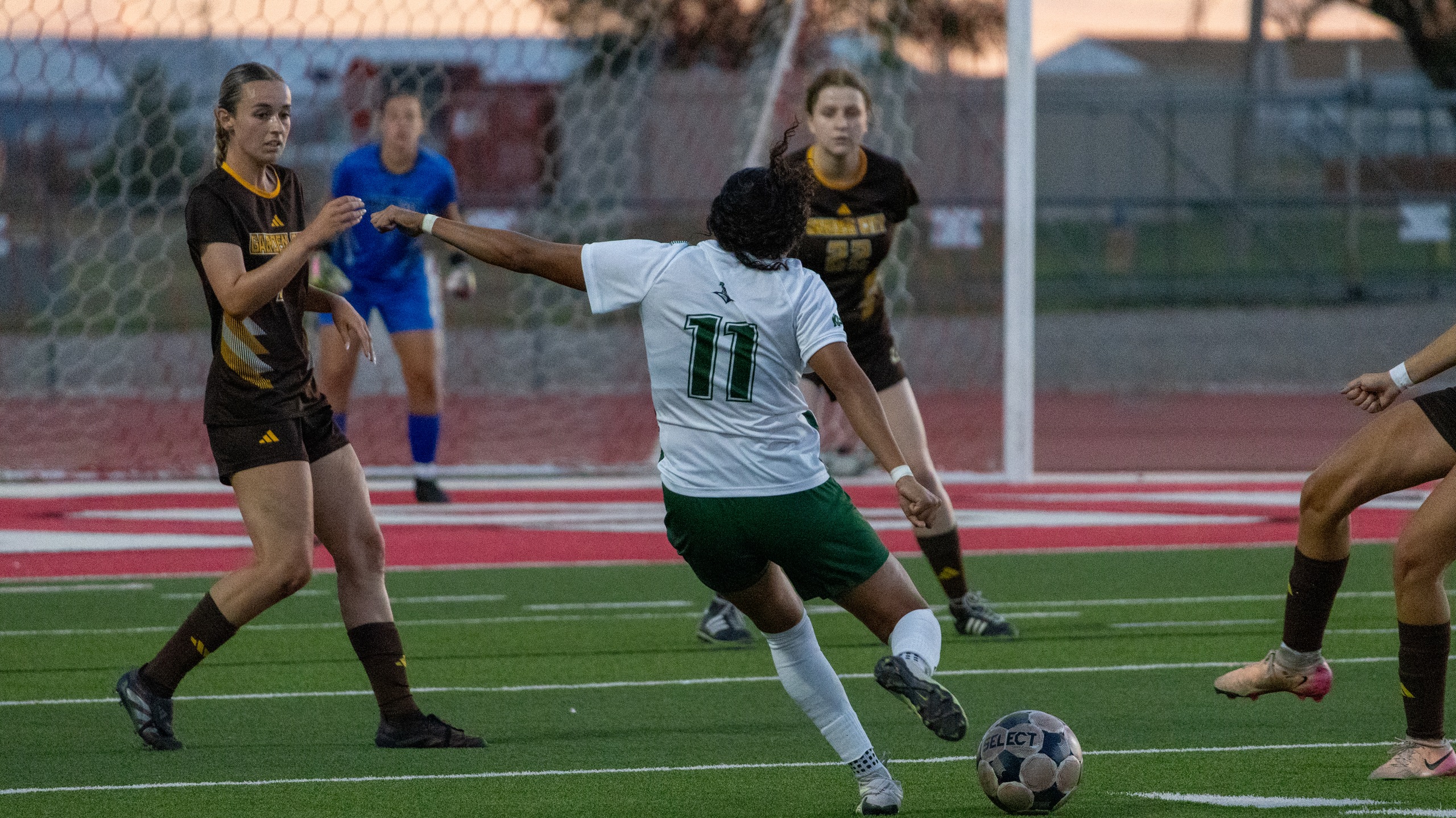 Giuliana Granada lines up for her first goal of the season in the second half vs. Garden City