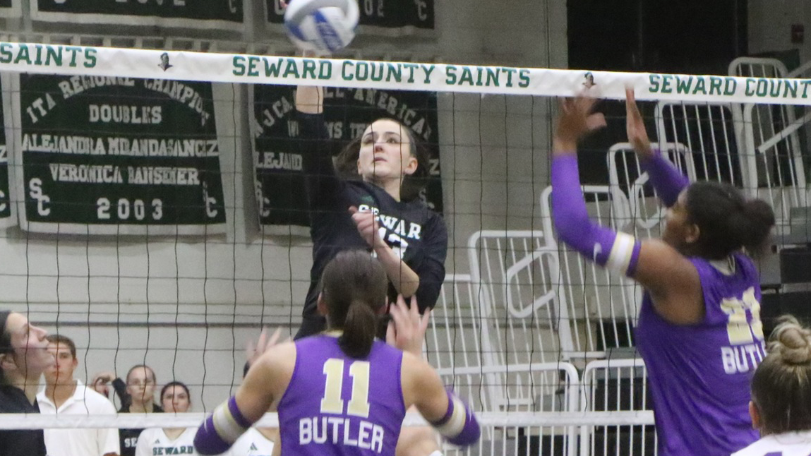 Lady Saints Struggle in Four-Set Loss to Pratt